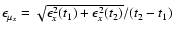 $\epsilon_{\mu_x}=\sqrt{\epsilon_{x}^2(t_1)+\epsilon_{x}^2(t_2)}/(t_2-t_1)$
