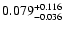 $\rm0.079^{+0.116}_{-0.036}$