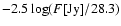 $-2.5 \log
({F[{\rm {Jy}}]/28.3})$