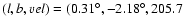 $(l,b,vel)=(0.31^\circ,-2.18^\circ,205.7$