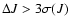 $\Delta J > 3 \sigma(J)$