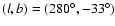 $(l,b)= (280^{\circ},-33^{\circ})$