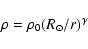 \begin{displaymath}\rho=\rho_0(R_\odot/r)^\gamma
\end{displaymath}