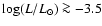 $\log(L/ L_\odot)\ga -3.5$