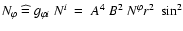 $N_{\varphi}~\widehat{=}~g_{\varphi i}~N^i~=~A^4~B^2~
N^{\varphi}r^2~\sin^2 \th$