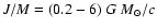 $J/M=(0.2-6)~G~M_\odot/c$