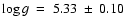 $\log g~=~5.33~\pm~0.10$