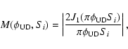 \begin{displaymath}
M({{\phi_{\rm UD}}, S_{i}}) =
\left\vert\frac{2J_{1}(\pi\phi_{\rm UD} S_{i})}{\pi\phi_{\rm UD}S_{i}}\right\vert,
\end{displaymath}