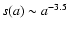 $s(a) \sim a^{-3.5}$