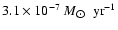 $3.1\times 10^{-7}~M_{\hbox{$\odot$ }}~{\rm yr}^{-1}$