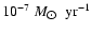 $10^{-7}~M_{\hbox{$\odot$ }}~{\rm yr}^{-1}$