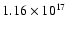 $1.16\times10^{17}$