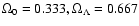 $\Omega_{0} = 0.333, \Omega_{\Lambda} =
0.667$