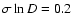 $\sigma \ln D = 0.2$