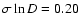 $\sigma \ln D = 0.20$