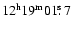 $\rm 12^h19^m01\hbox{$.\!\!^{\rm s}$ }7$