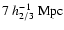 $7~h_{2/3}^{-1}~{\rm Mpc}$
