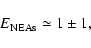 \begin{displaymath}{E}_{\rm NEAs}\simeq 1\pm 1,
\end{displaymath}