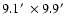 $9.1\hbox{$^\prime$ }\times
9.9\hbox{$^\prime$ }$