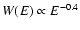 $W(E) \propto E^{-0.4}$