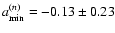$a_{\rm min}^{(n)}=-0.13\pm0.23$