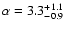 $\alpha=3.3^{+1.1}_{-0.9}$