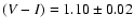$(V-I)=1.10 \pm 0.02$