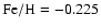 $\rm Fe/H=-0.225$