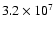 $3.2 \times 10 ^{7}$