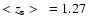 $<z_{{\rm s}}>~=1.27$