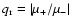 $q_{{\rm r}}=\vert\mu_+/\mu_-\vert$