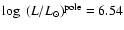 $\log~(L/L_\odot)^{\rm pole}=6.54$