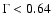 $\Gamma < 0.64$