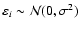 $\varepsilon_i \sim {\cal
N}(0,\sigma^2)$