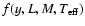 $f(y,L,M,T_{\rm eff})$