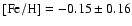 $\rm [Fe/H]=-0.15\pm 0.16$