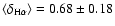 $\langle\delta_{\rm H\alpha}\rangle=0.68
\pm 0.18$
