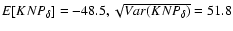 $E[KNP_\delta
]=-48.5,\sqrt{Var(KNP_\delta )}=51.8$