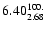 $\rm 6.40_{2.68}^{100.}$