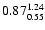 $\rm0.87_{0.55}^{1.24}$