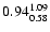$\rm0.94_{0.58}^{1.09}$