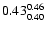 $\rm0.43_{0.40}^{0.46}$