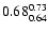 $\rm0.68_{0.64}^{0.73}$