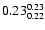 $\rm0.23_{0.22}^{0.23}$