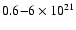 $0.6{-}6\times 10 ^{21}$