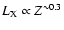 $L_{\rm X}\propto Z^{\sim0.3}$