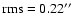 $\rm rms=0.22\hbox{$^{\prime\prime}$ }$