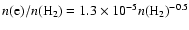$n({\rm
e})/n({\rm H}_2) = 1.3\times 10^{-5}n({\rm H}_2)^{-0.5}$