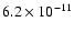 $6.2\times10^{-11}$