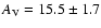 $A_{\rm V} = 15.5 \pm 1.7$